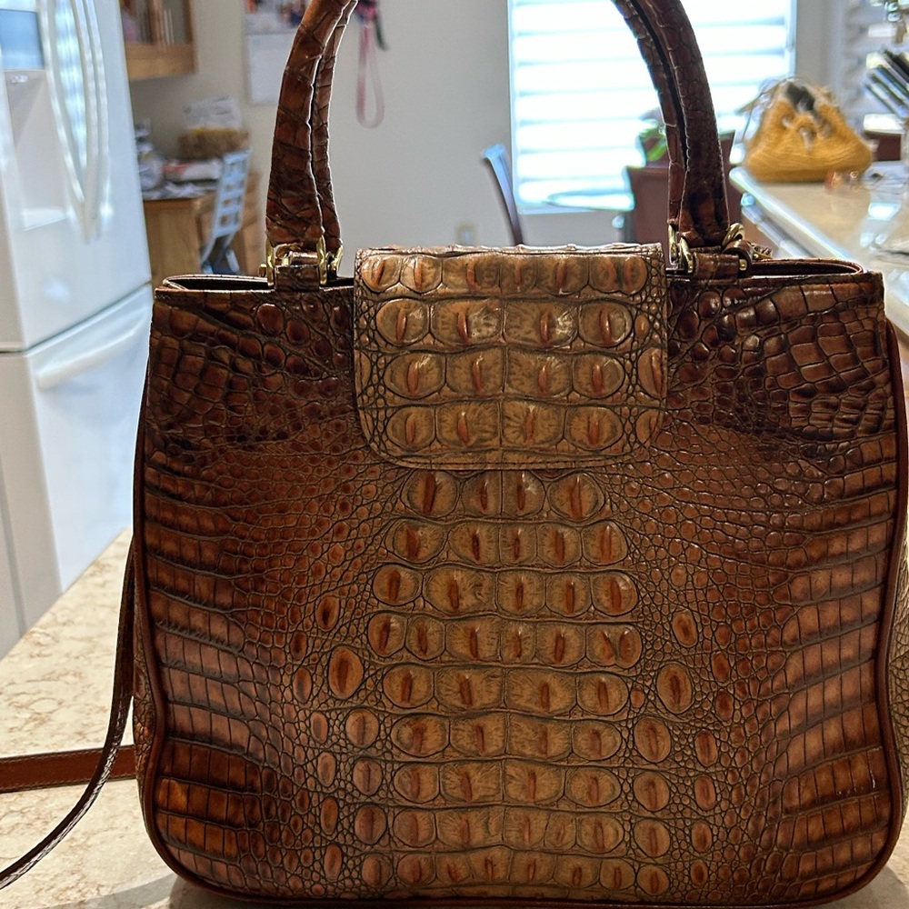 Brahmin Brown “Crocodile Brahmin Bag